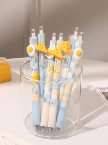 6pcs Random Highly Attractive Click Ballpoint Pens For Students, Suitable For Writing Notes