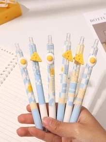 6pcs Random Highly Attractive Click Ballpoint Pens For Students, Suitable For Writing Notes