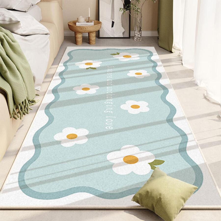 1 Hoa Và Bảng Chữ Cái Đồ Họa Chống Trơn Trượt Thảm Cửa, Polyester Hiện Đại Có Thể Giặt Thấm Hút Sàn Cho Gia Đình - Nhiều màu - Xem 1