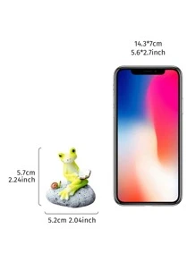 1入組ABS花園可愛青蛙設計園藝草坪裝飾品適用於花園 - 彩色 - 查看 11