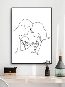 1 Trừu Tượng Hình Hình Tranh Không Khung Hiện Đại Chống Nước Sáng Tạo Treo Tường Tranh Nghệ Thuật Cho Trang Trí Nhà - Đen và trắng - Xem 2