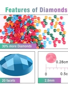 Butterfly Pattern DIY Diamond Unframed Painting, 5D Round Diamond Painting Kit, For Beginners - Multicolor - View 5