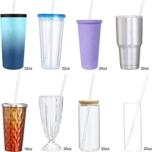 10.5 Inch Reusable Straws, PP Material, Transparent Thick Plastic, 12pcs/Set With Cleaning Brush, Christmas Gift, School Supplies - Clear - View 5