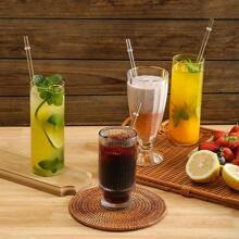 10.5 Inch Reusable Straws, PP Material, Transparent Thick Plastic, 12pcs/Set With Cleaning Brush, Christmas Gift, School Supplies - Clear - View 6