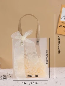 1 chiếc nơ trang trí túi quà rõ ràng - Cà phê nâu - Xem 4