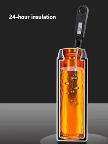 Cốc cách nhiệt bằng thép không gỉ chân không thông minh, cốc ô tô di động, màu đen - màu đen - Xem 4