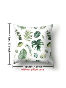 熱帶印花靠墊套，無填充物，現代布藝抱枕套，適用於沙發 - 綠色 - 查看 3