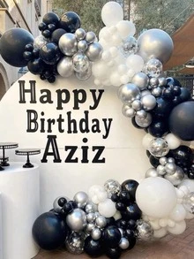 50 Bong Bóng Trang Trí Màu Trơn, Bong Bóng Cao Su Bạc 12 Inch Trang Trí Tiệc - Bạc - Xem 5