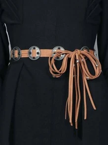 Thắt lưng trang trí tròn - màu nâu - Xem 1