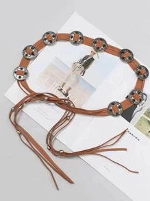 Thắt lưng trang trí tròn - màu nâu - Xem 2