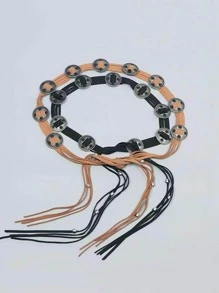 Thắt lưng trang trí tròn - màu nâu - Xem 4