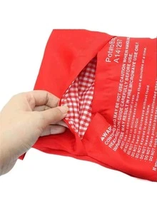 1pc Letter Graphic Microwave Heating Bag, Modern Polyester Microwave Heating Bag For Kitchen - Red - View 5