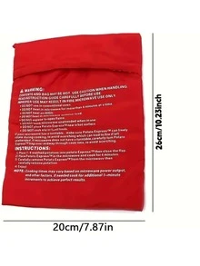 1pc Letter Graphic Microwave Heating Bag, Modern Polyester Microwave Heating Bag For Kitchen - Red - View 3