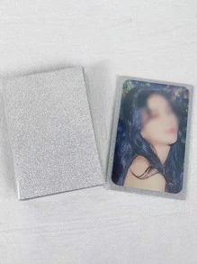 50pcs/Pack Popcorn Card Film, 20 Silk High-Transparency CPP 3-Inch Flat Mouth Protective Cover For Small Cards, Gucard,  Pictures, ID Card Cover, OPP Bag, Storage Box, Transparent Flip-Top Container - Silver - View 5