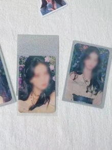 50pcs/Pack Popcorn Card Film, 20 Silk High-Transparency CPP 3-Inch Flat Mouth Protective Cover For Small Cards, Gucard,  Pictures, ID Card Cover, OPP Bag, Storage Box, Transparent Flip-Top Container - Silver - View 4