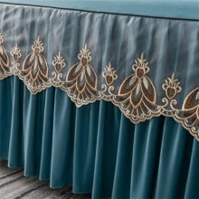 新款亲肤床裙，优雅刺绣设计，9 种颜色，5 种尺寸 - 水鴨藍 - 查看 5