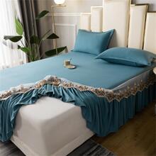 新款亲肤床裙，优雅刺绣设计，9 种颜色，5 种尺寸 - 水鴨藍 - 查看 8