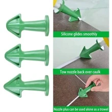 Juemel 3pcs Caulking Tools Kit, Silicone Caulking Tools With Caulk Nozzle Applicator, Sealant Nozzle, Epoxy Piston Nozzle Accessories For Kitchen, Bathroom, Window, Sink,Tools For Men - Green - View 5
