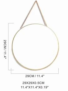 圓形掛飾鏡子 - 金色 - 查看 6