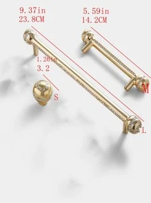 1 Ngăn Kéo Hợp Kim Kẽm Kéo, Tay Cầm Ngăn Kéo Trang Trí Bằng Kim Cương Giả Bắc Âu Cho Gia Đình - Vàng - Xem 7