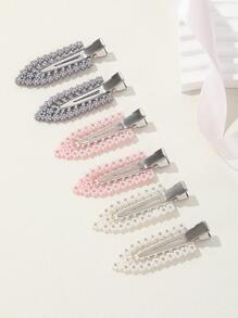 6 chiếc kẹp tóc cá sấu trang trí bằng đá rhinestone - Nhiều màu - Xem 1