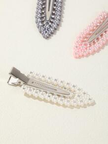 6 chiếc kẹp tóc cá sấu trang trí bằng đá rhinestone - Nhiều màu - Xem 3