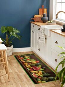 1入組水果樣式廚房墊,國家風格滌綸纖維矩形廚房地墊適用於家庭廚房 - 彩色 - 查看 1