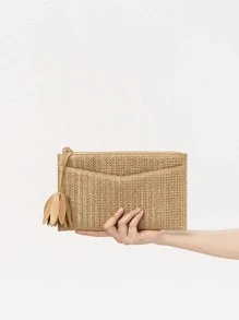 Túi ly hợp dệt công suất cao trang trí hoa - Màu Khaki - Xem 1