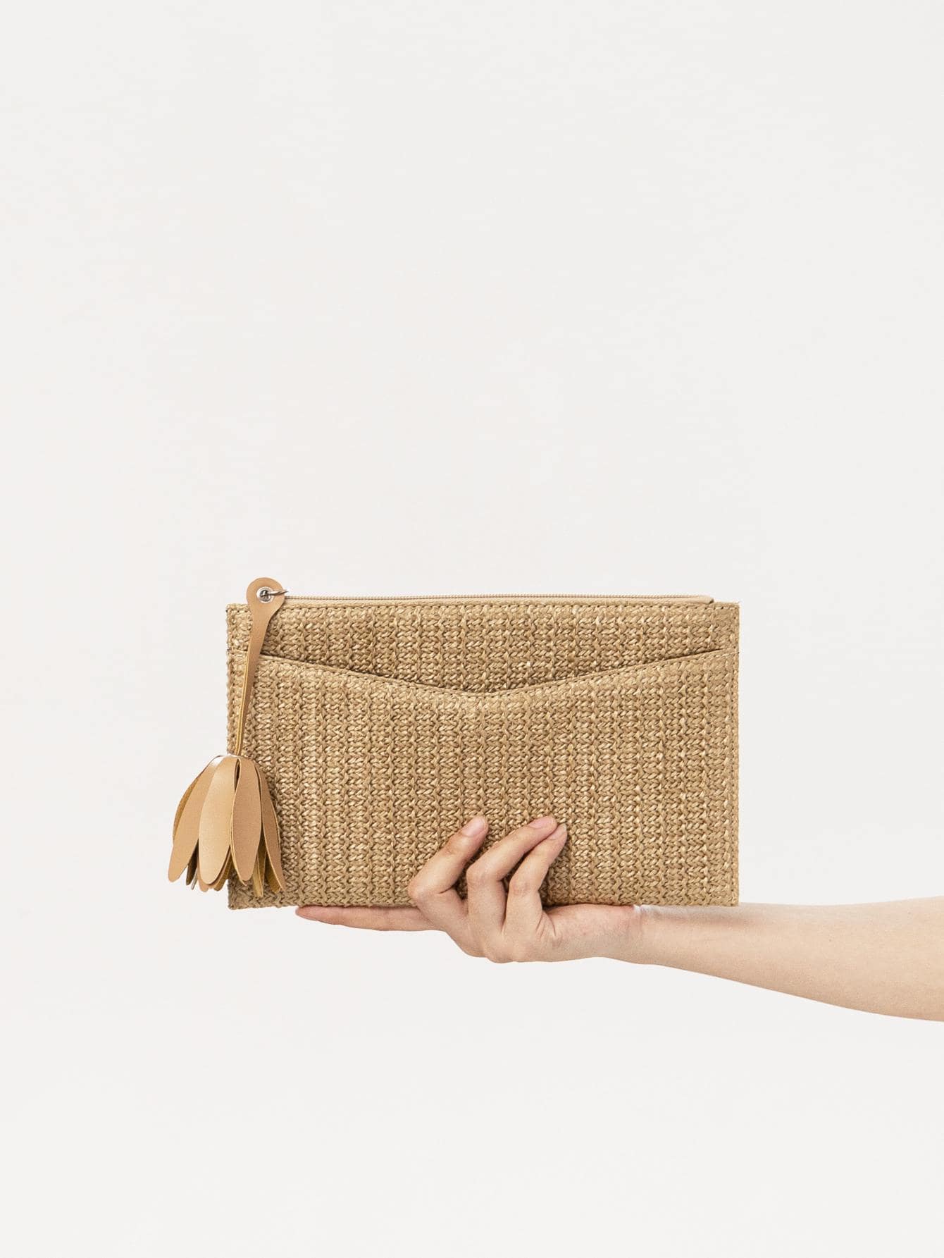 Túi ly hợp dệt công suất cao trang trí hoa - Màu Khaki - Xem 1