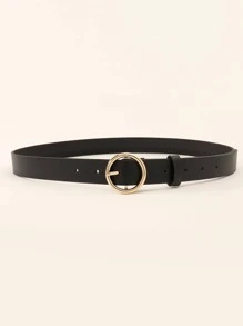 圓扣皮帶 - 黑色 - 查看 2