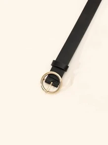 圓扣皮帶 - 黑色 - 查看 3