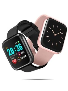 1 reloj deportivo inteligente correa de silicona negra, con control del ritmo cardíaco y seguimiento del sueño, esfera cuadrada, con correa de reloj de 2 piezas, para decoración diaria - Negro - Ver 4