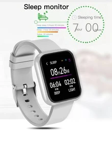 1 reloj deportivo inteligente correa de silicona negra, con control del ritmo cardíaco y seguimiento del sueño, esfera cuadrada, con correa de reloj de 2 piezas, para decoración diaria - Negro - Ver 9