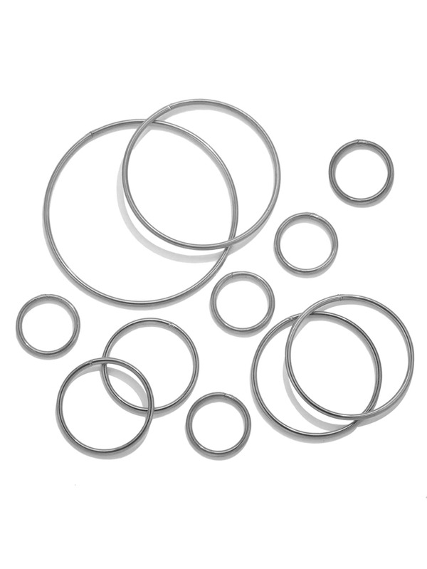 10pcs Stainless Steel 2mm Closed Mouth 20mm 30mm 40mm 50mm 60mm Connections Large Circle Ring Gold Plated Charm Bezel Earrings Making Supplies Conectors For DIY Jewelry Wholesales
