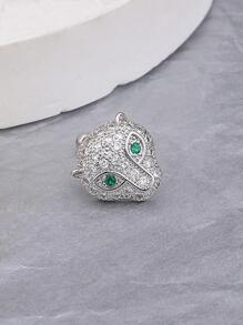 1 Hip-Hop Đính Đá Cubic Zirconia Da Báo Đầu Bông Tai Nam Nữ Trang Trí Hàng Ngày - Bạc - Xem 4