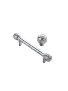 1 Ngăn Kéo Hợp Kim Kẽm Kéo, Tay Cầm Ngăn Kéo Trang Trí Bằng Kim Cương Giả Bắc Âu Cho Gia Đình - Bạc - Xem 1