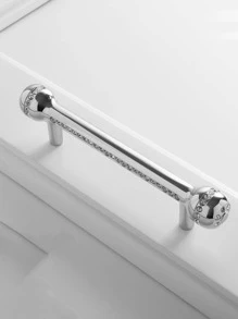 1 Ngăn Kéo Hợp Kim Kẽm Kéo, Tay Cầm Ngăn Kéo Trang Trí Bằng Kim Cương Giả Bắc Âu Cho Gia Đình - Bạc - Xem 4