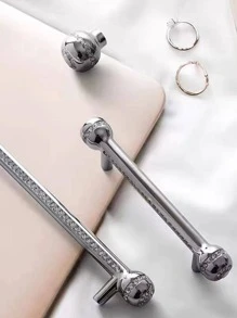 1 Ngăn Kéo Hợp Kim Kẽm Kéo, Tay Cầm Ngăn Kéo Trang Trí Bằng Kim Cương Giả Bắc Âu Cho Gia Đình - Bạc - Xem 5