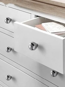 1 Ngăn Kéo Hợp Kim Kẽm Kéo, Tay Cầm Ngăn Kéo Trang Trí Bằng Kim Cương Giả Bắc Âu Cho Gia Đình - Bạc - Xem 6