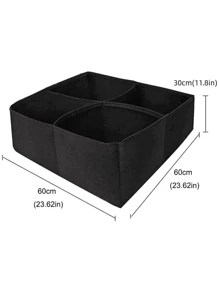 毛氈多格長方形種植袋，蔬菜分離種植袋，景觀盆，2種尺寸可選：30cmx30cmx30cm/60cmx60cmx30cm - 黑色 - 查看 6