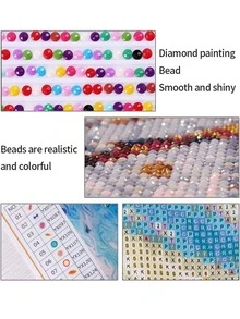 Wolf Print DIY Diamond Unframed Painting, 5D Round Diamond Painting Kit, For Beginners - Beige - View 6