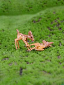 2pcs/set PVC Garden Ornament, Chevron Cartoon Deer Design Garden Statue For Outdoor - Multicolor - View 4