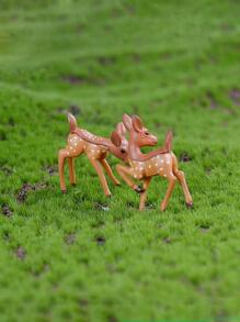 2pcs/set PVC Garden Ornament, Chevron Cartoon Deer Design Garden Statue For Outdoor - Multicolor - View 6