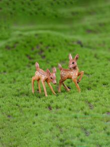 2pcs/set PVC Garden Ornament, Chevron Cartoon Deer Design Garden Statue For Outdoor - Multicolor - View 5