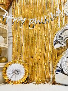 2 cái/1 cái Rèm tua rua lá vàng hồng, Vòng hoa tua rua bóng bay kim loại 1M*2M, Trang trí tiệc cho Ngày của Mẹ, Sinh nhật, Đám cưới, Tiệc độc thân, Trở lại trường, Lễ tốt nghiệp - Vàng - Xem 1