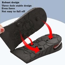 3-9cm增高鞋墊氣墊可調節後跟提升半墊中性，2-5層 - 黑色 - 查看 5