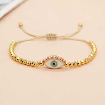 1pc Bohemian Eye Decor Beaded Bracelet For Women For Daily Decoration