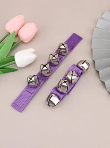 1入組不銹鋼音樂玩具，有趣手搖鈴，適用於幼兒教育 - 紫色 - 查看 2