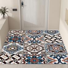 1pc Living Room Rug, Bedroom Tile Rug, Modern Style Rug, Morandi Color Scheme, Geometric Pattern Rug - Multicolor - View 5