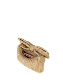 Bow Decor Straw Bag Small Flap Vacation For Teen Girls Women College Students,Rookies & White-Collar Workers Perfect For Office,College,Work ,Business,Commute